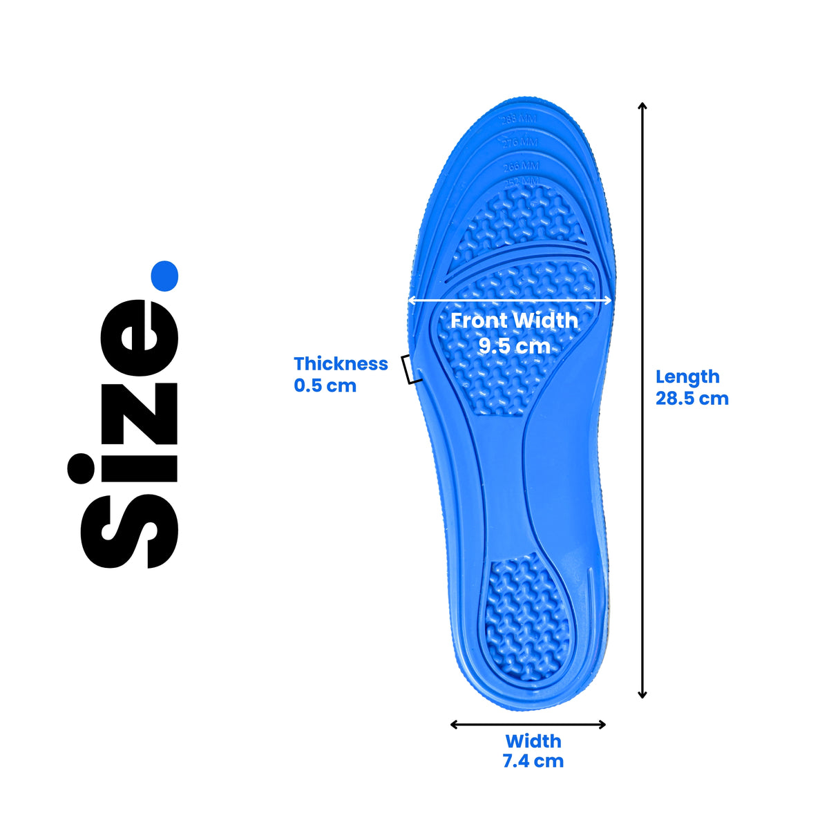 Helios Soft Gel Foot Insoles For Men (TRIM TO FIT SIZE 6-10)