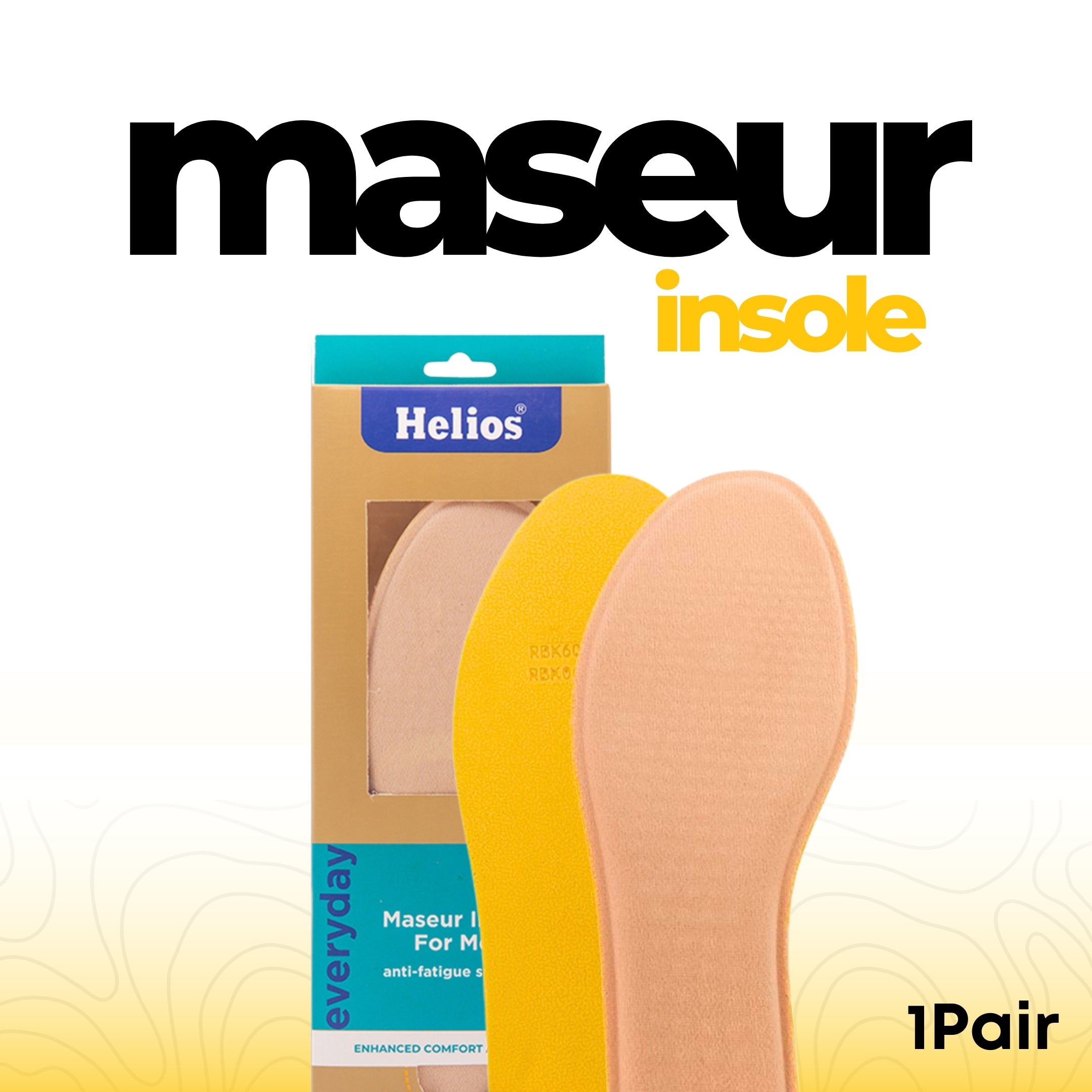 Helios Maseur Insole For Men - Size Trim To fit Size (6 to 11)