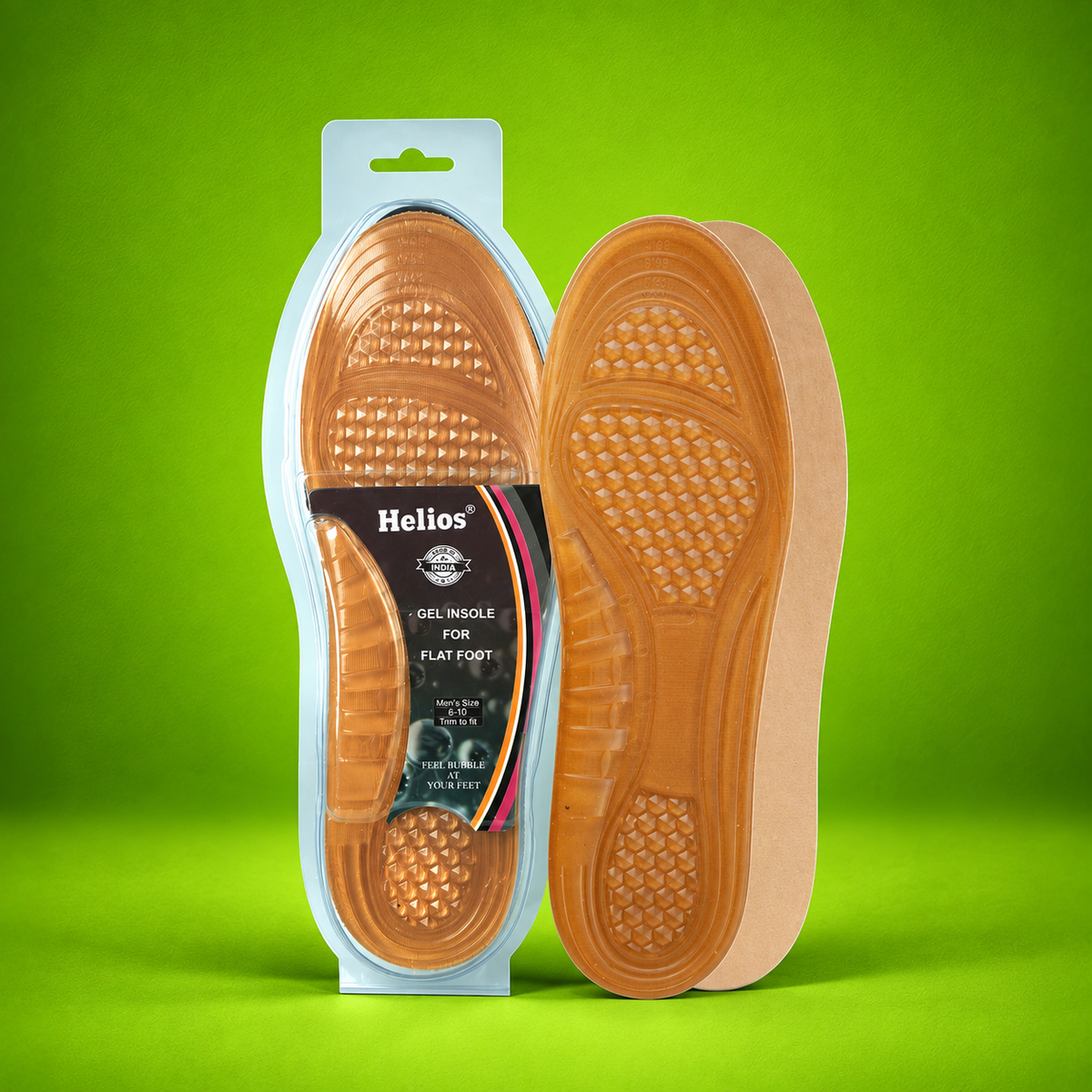 Helios Gel Insole for Flat Foot  FOR MEN (Trim to Fit SIZE 6-10)