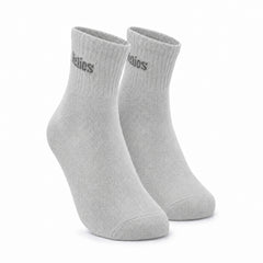 Helios Cotton Crew Socks Pack of 3 Pairs for Men & Women | Soft Breathable Daily Wear Socks | Black Grey Navy Blue