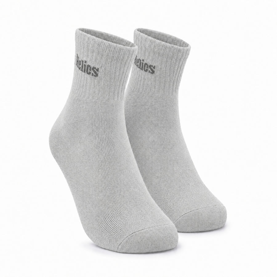 Helios Cotton Crew Socks Pack of 3 Pairs for Men & Women | Soft Breathable Daily Wear Socks | Black Grey Navy Blue