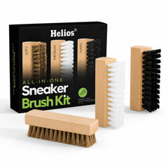 Helios All-in-One Sneaker Brush Kit | 3 Premium Cleaning Brushes (Soft, Medium & Hard)