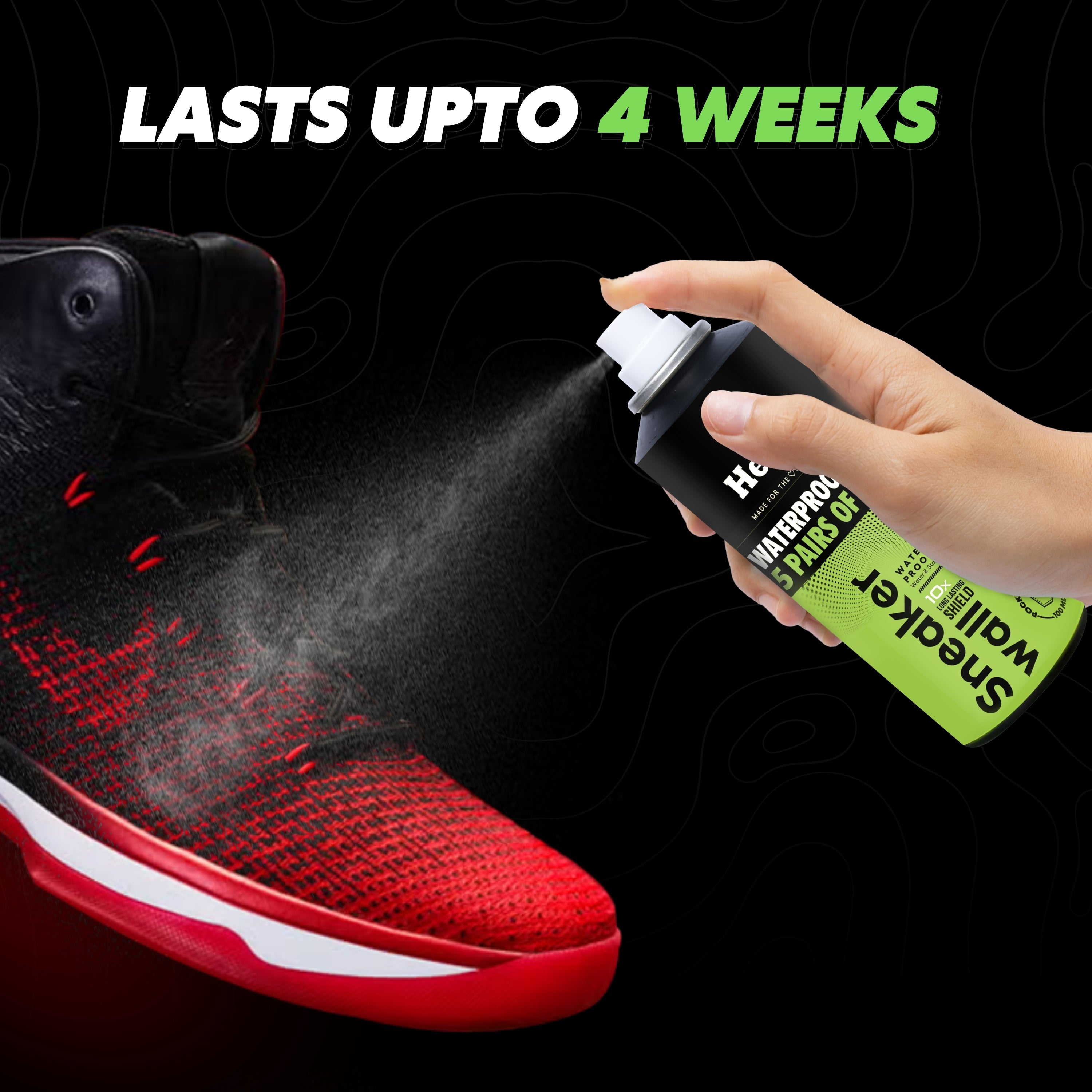 Helios On-The-Go Sneaker Cleaning Kit with 100 ml Waterproofer | Travel Shoe Care Kit included 150 ml Cleaner, 5 Wipes, Cleaning Brush, Microfiber Cloth & Water Bowl