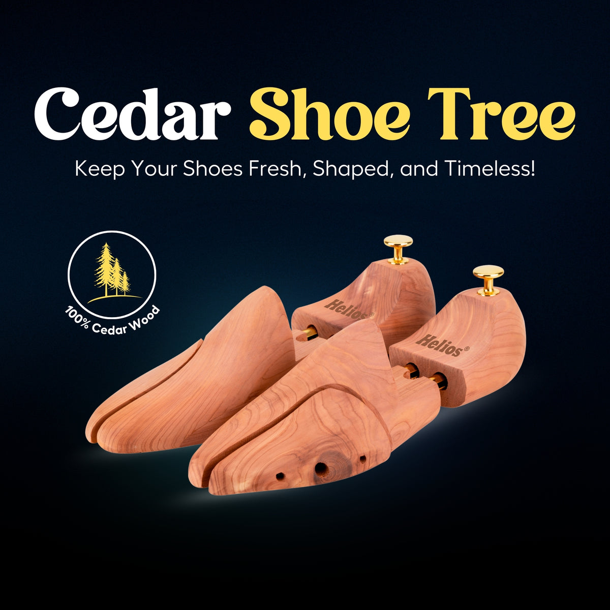 Helios Cedar Shoe Tree, Shoe Trees for Men, Adjustable Shoe Tree, Shoe