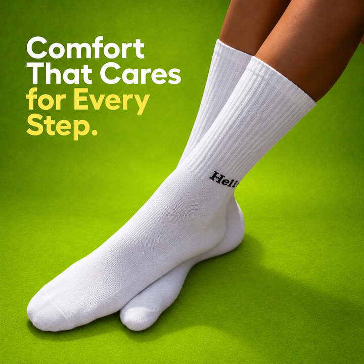 Helios Diabetic Socks for Men & Women | Recommended for Diabetic, Hypertensive & Sensitive Feet | Available Colour White & Black