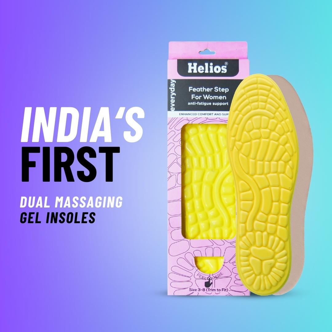 Helios Dual Massaging Feather Gel Insoles {trim to fit size 3-8}