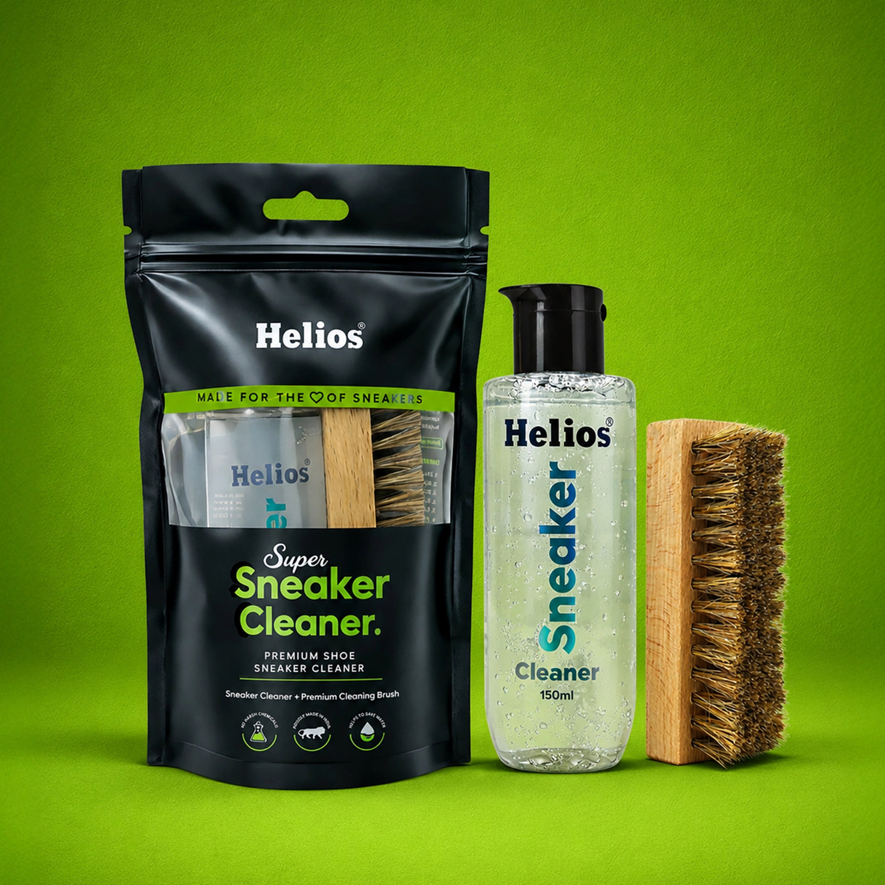 Helios Super Sneaker Cleaner Kit 125 ml with Helios Midsole Sneaker Marker (White)