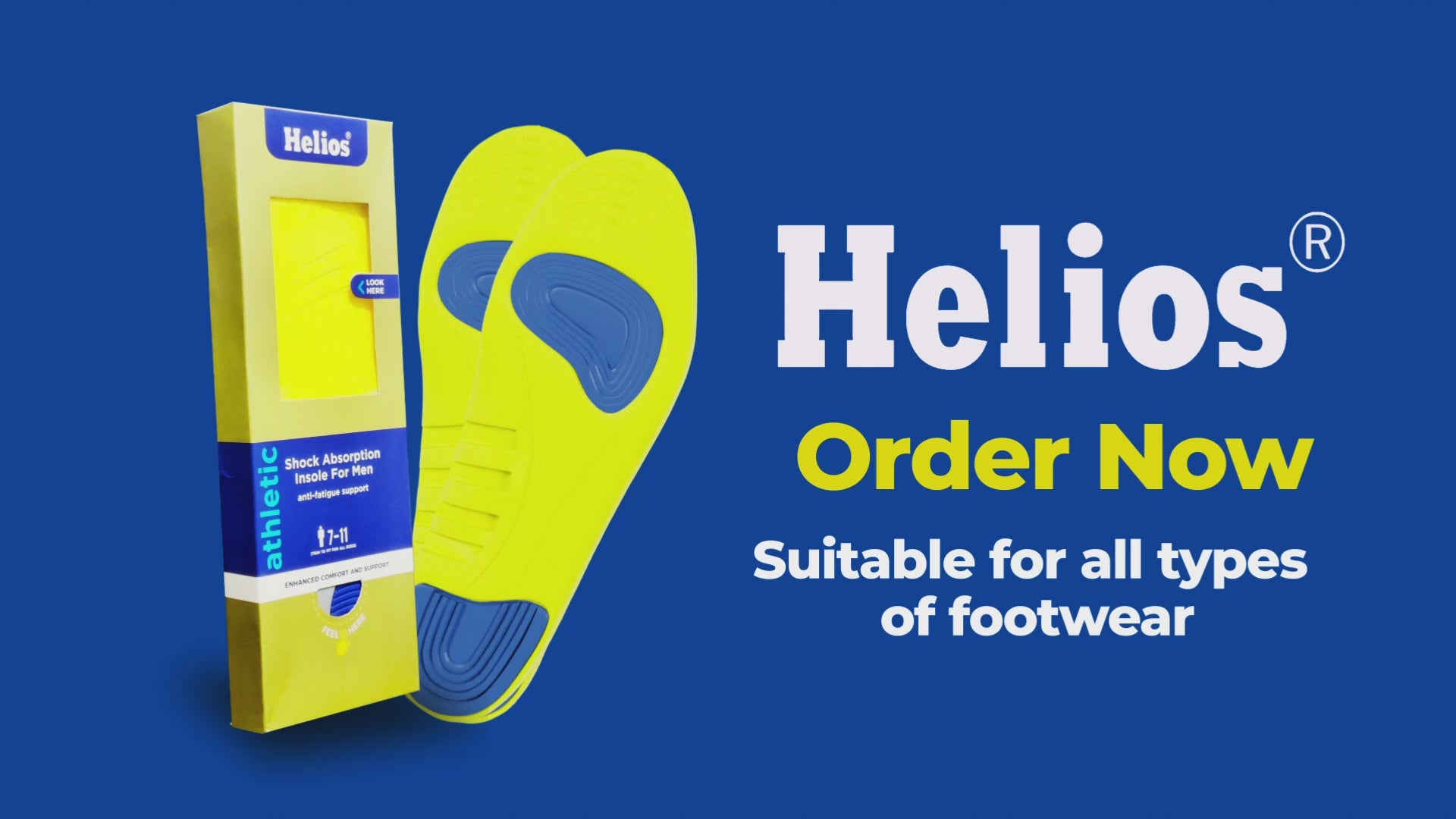 HELIOS TRIPLE LAYER ULTRA COMFORT INSOLES FOR PAIN RELIEF AND SHOCK ABSORPTION