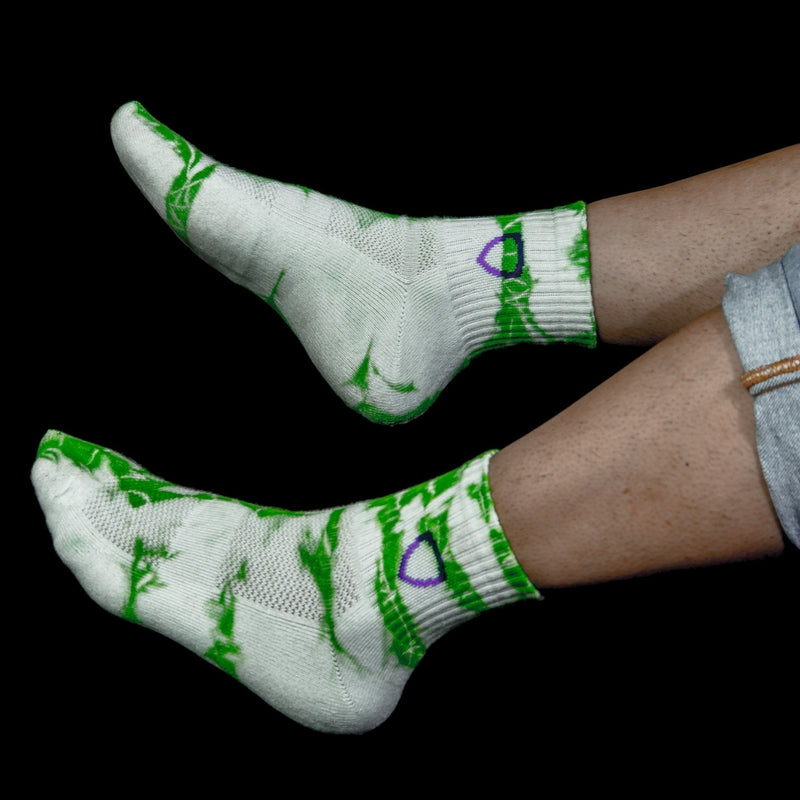 Helios Styocks Tie & Dye Ankle Length Cushion Socks - Green