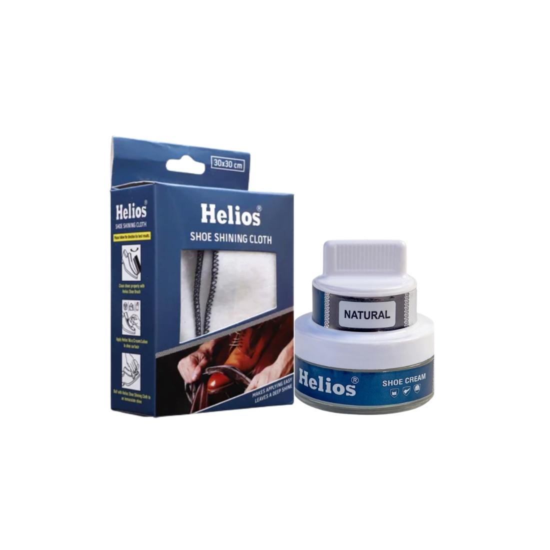 Helios Coloured Shoe Cream - 48 GM With Applicator With Shoe Shine Buffing Cloth