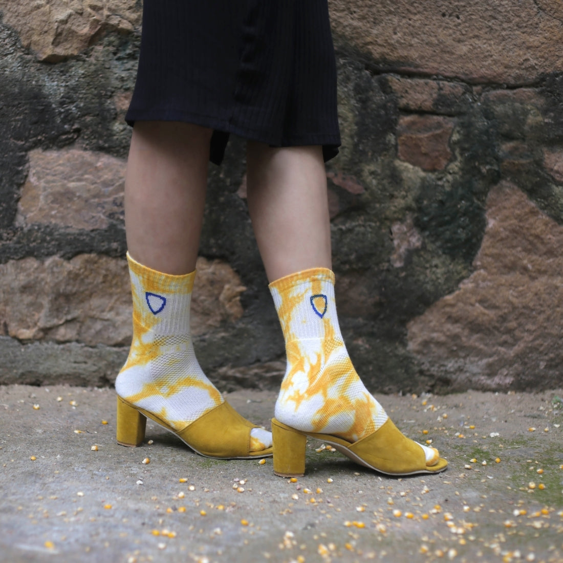 Helios Styocks Tie & Dye Ankle Length Cushion Socks - Yellow