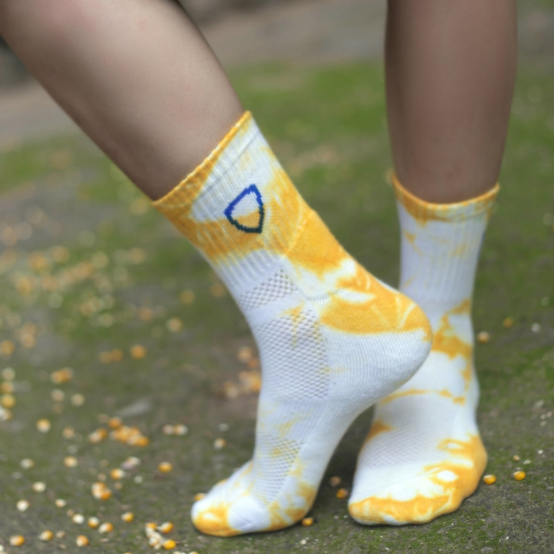 Helios Styocks Tie & Dye Ankle Length Cushion Socks - Yellow