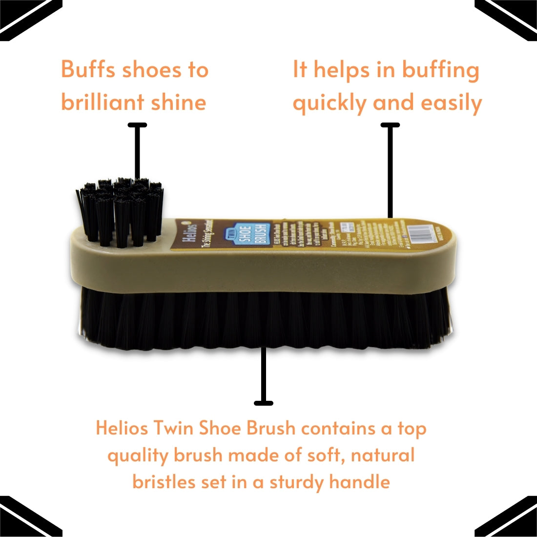 Helios 5.7 Inch Twin Shoe Brush