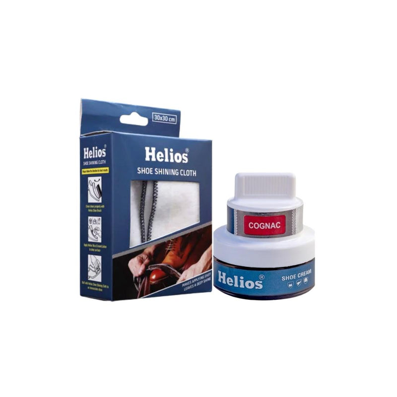 Helios Coloured Shoe Cream - 48 GM With Applicator With Shoe Shine Buffing Cloth
