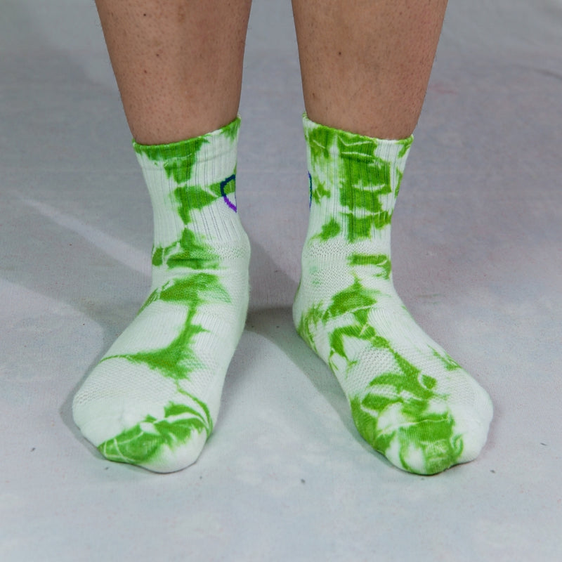 Helios Styocks Tie & Dye Ankle Length Cushion Socks - Green