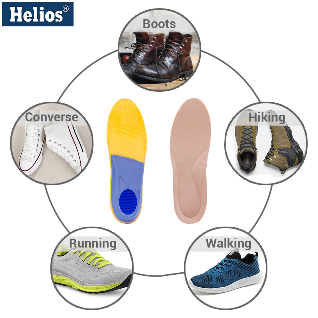 Helios Ultra sport insole with arch support (TRIM TO FIT SIZE 7-11)